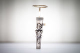 Gamsbarthülse Eichenlaub H50mm / D10m - silber/sil