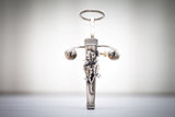 Gamsbarthülse Eichenlaub H45mm / D8mm - silber/sil