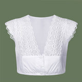 Dirndlbluse ZOE mit V-Ausschnitt und - 04/weiß