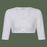 Jersey-Dirndlbluse mit Rundhalsaussch - 04/weiß