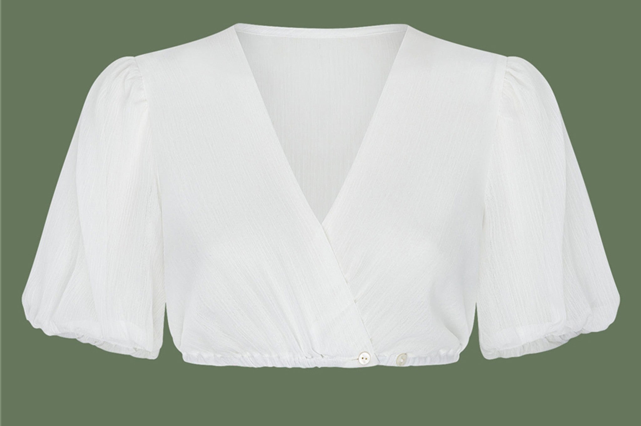 Dirndlbluse mit V-Ausschnitt und Puff