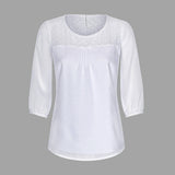 Rockbluse m. Spitzeneinsatz &amp; Jersey