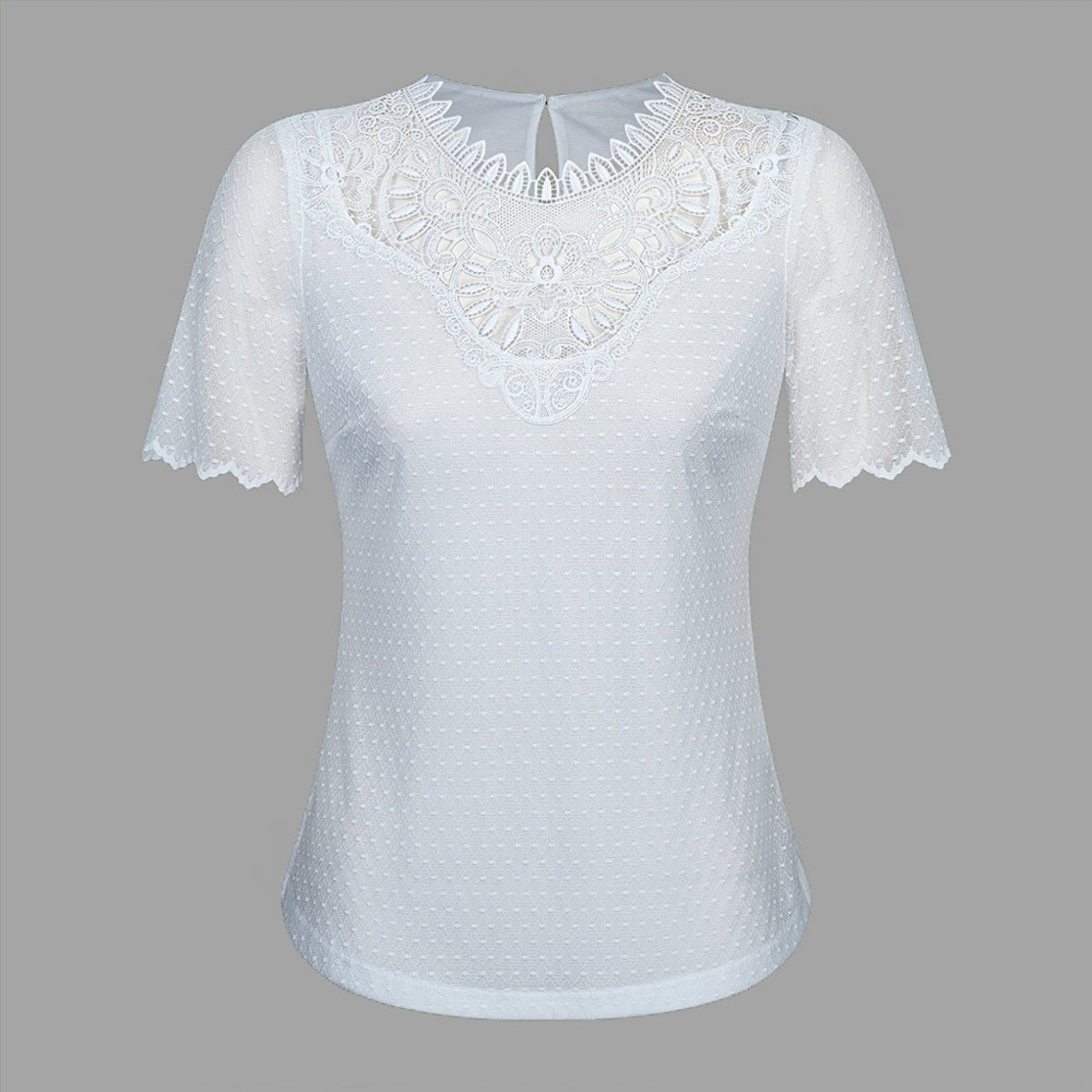 Bluse ILKA (elastische Spitze m. Motiv)