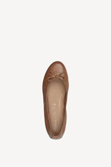 Lederballerina mit Schleife - 440/braun