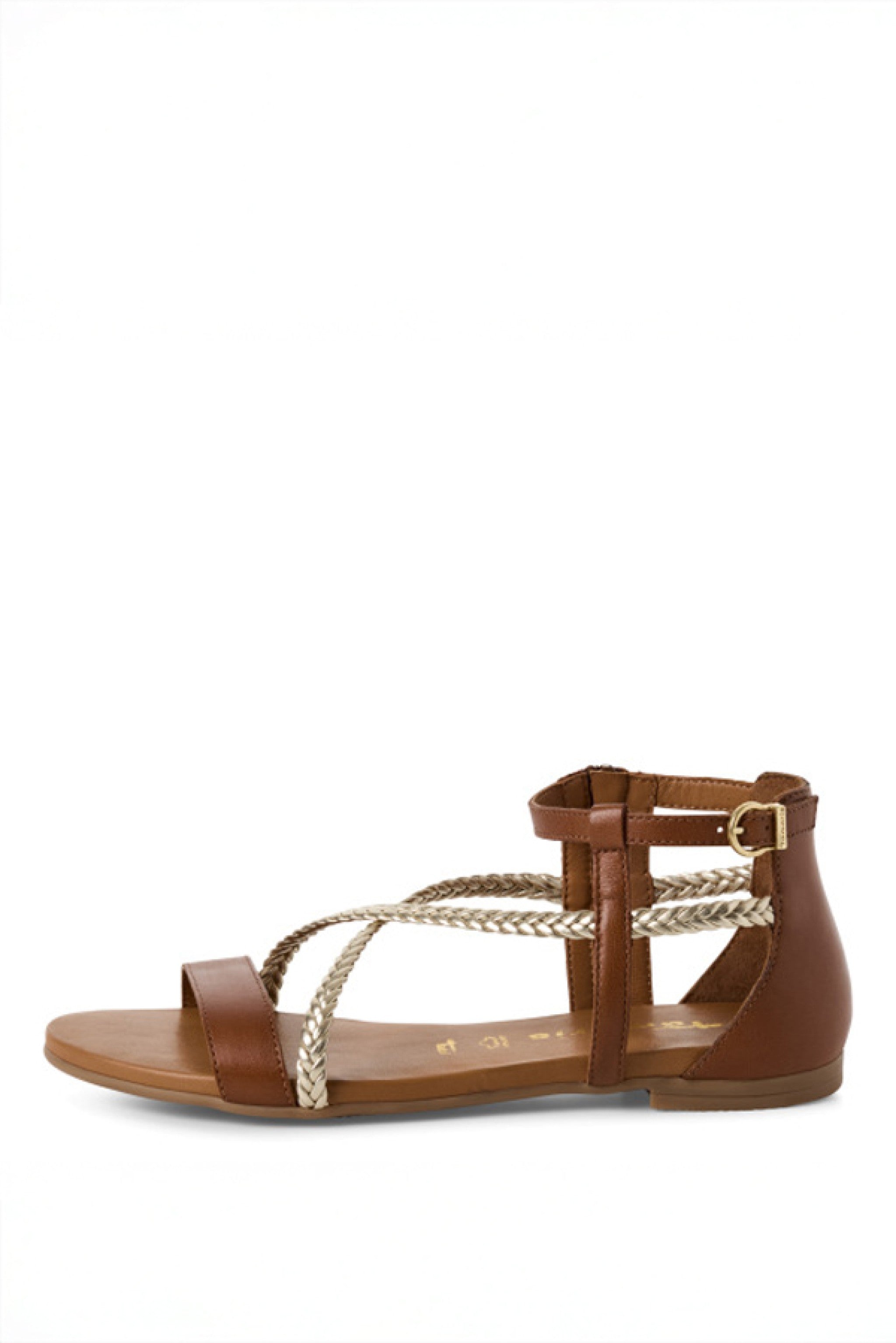 Sandale mit Riemchen - 392/cognac
