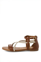 Sandale mit Riemchen - 392/cognac