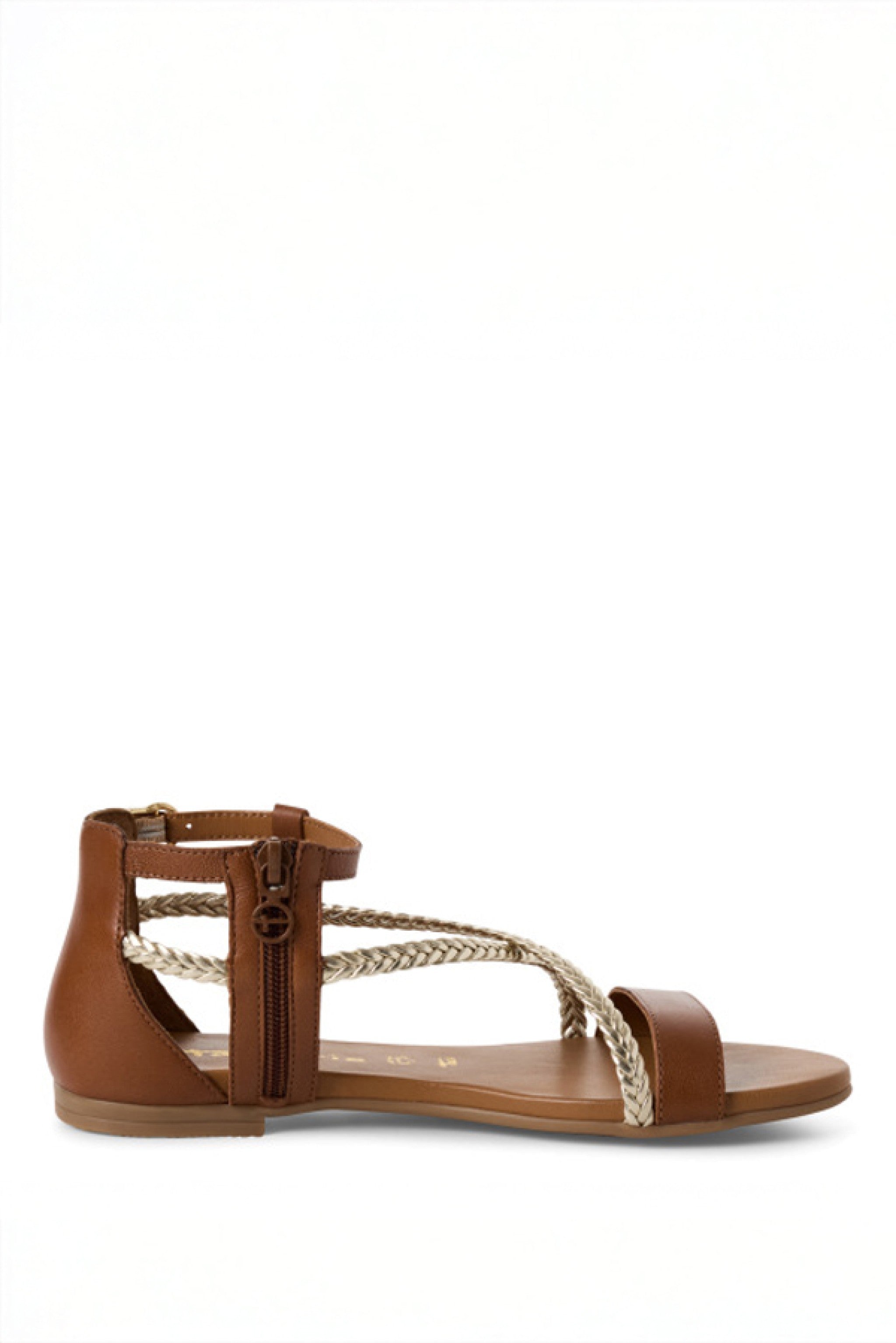 Sandale mit Riemchen - 392/cognac