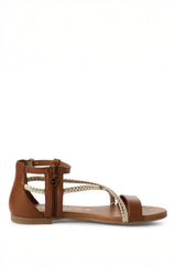 Sandale mit Riemchen - 392/cognac