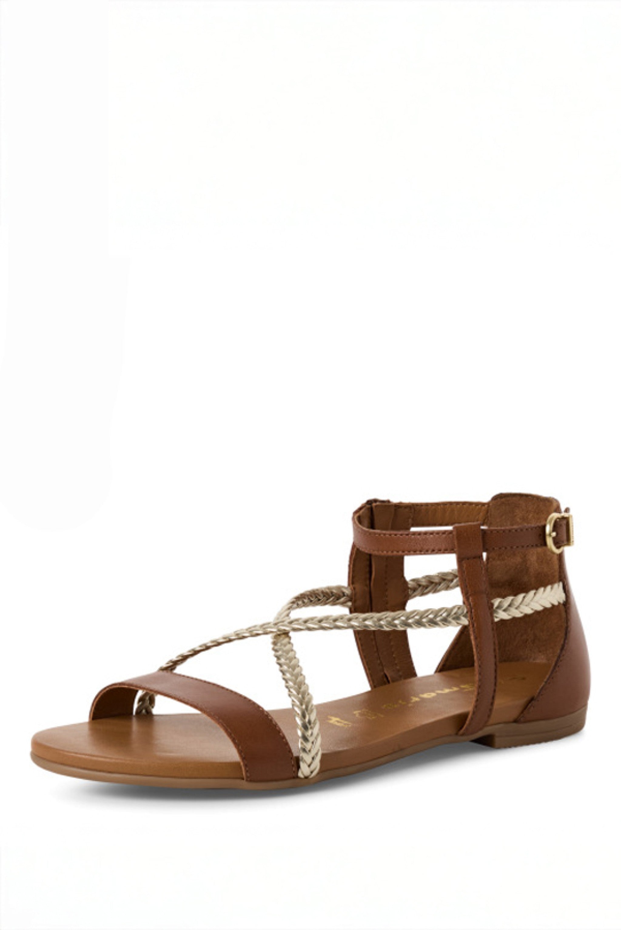 Sandale mit Riemchen - 392/cognac