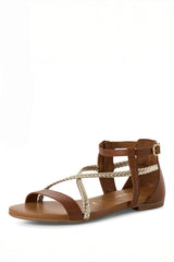 Sandale mit Riemchen - 392/cognac