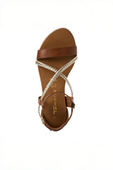 Sandale mit Riemchen - 392/cognac