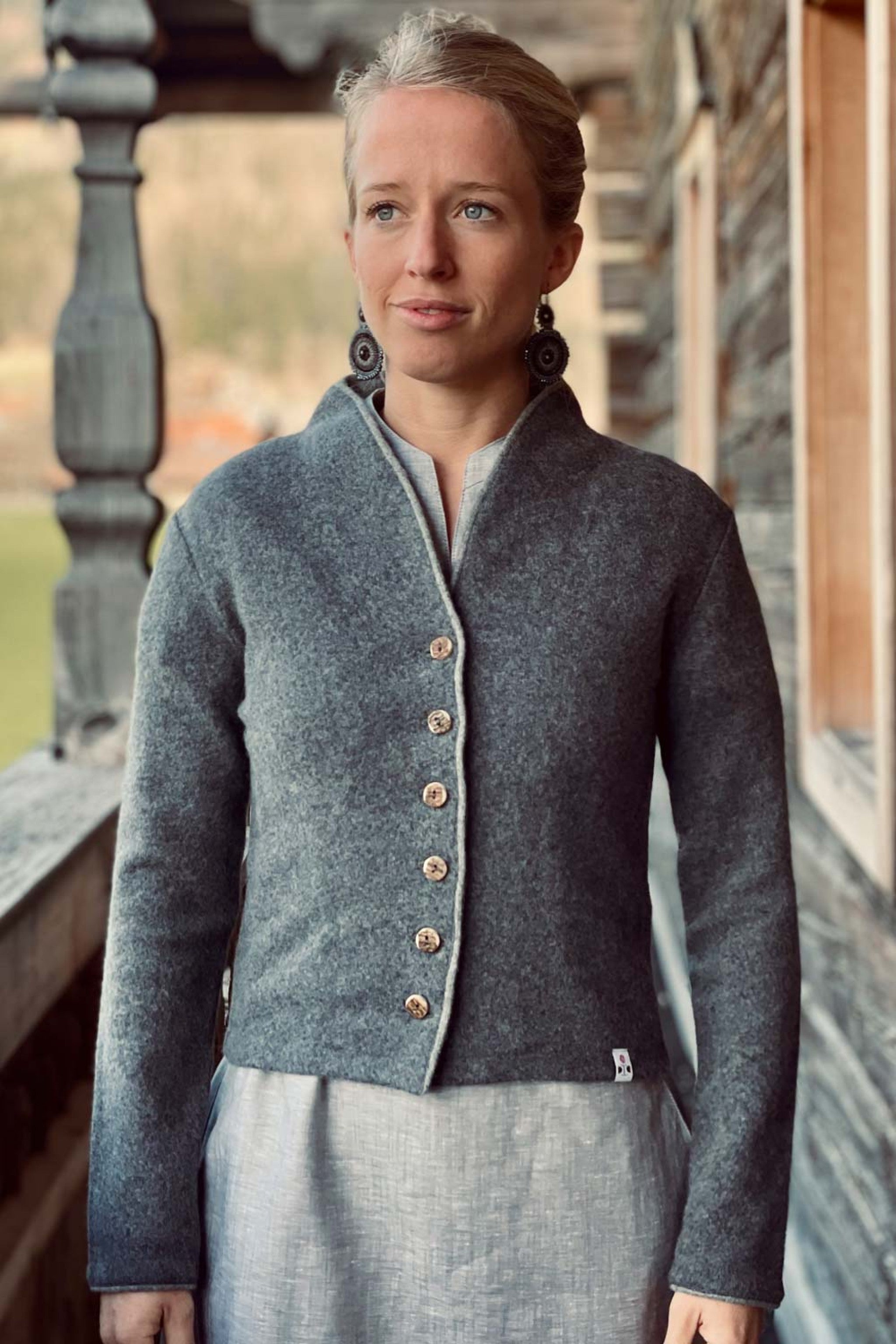 Damen-Strickjacke mit Schalkragen - 30930/920/d'''