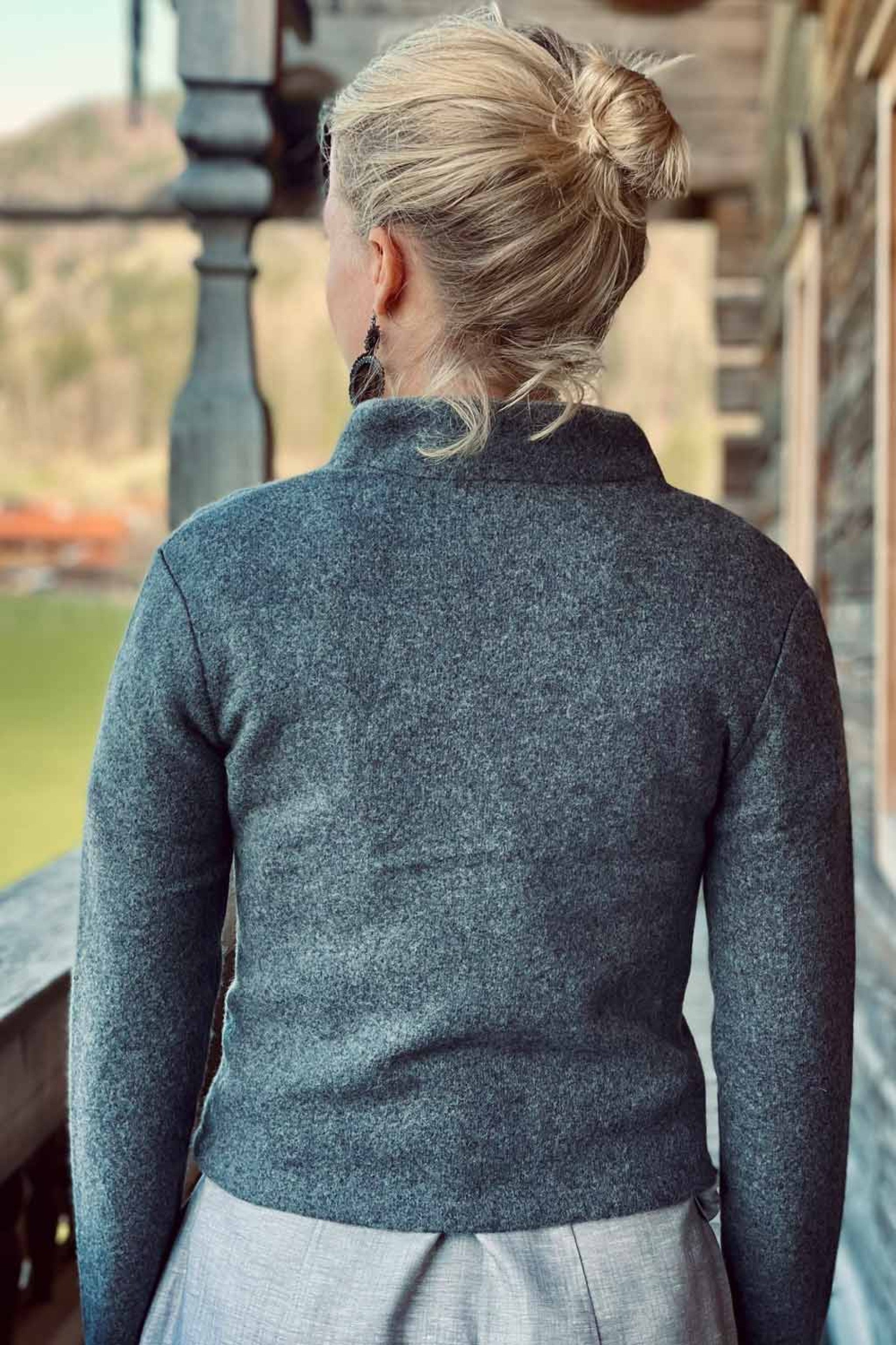 Damen-Strickjacke mit Schalkragen - 30930/920/d'''