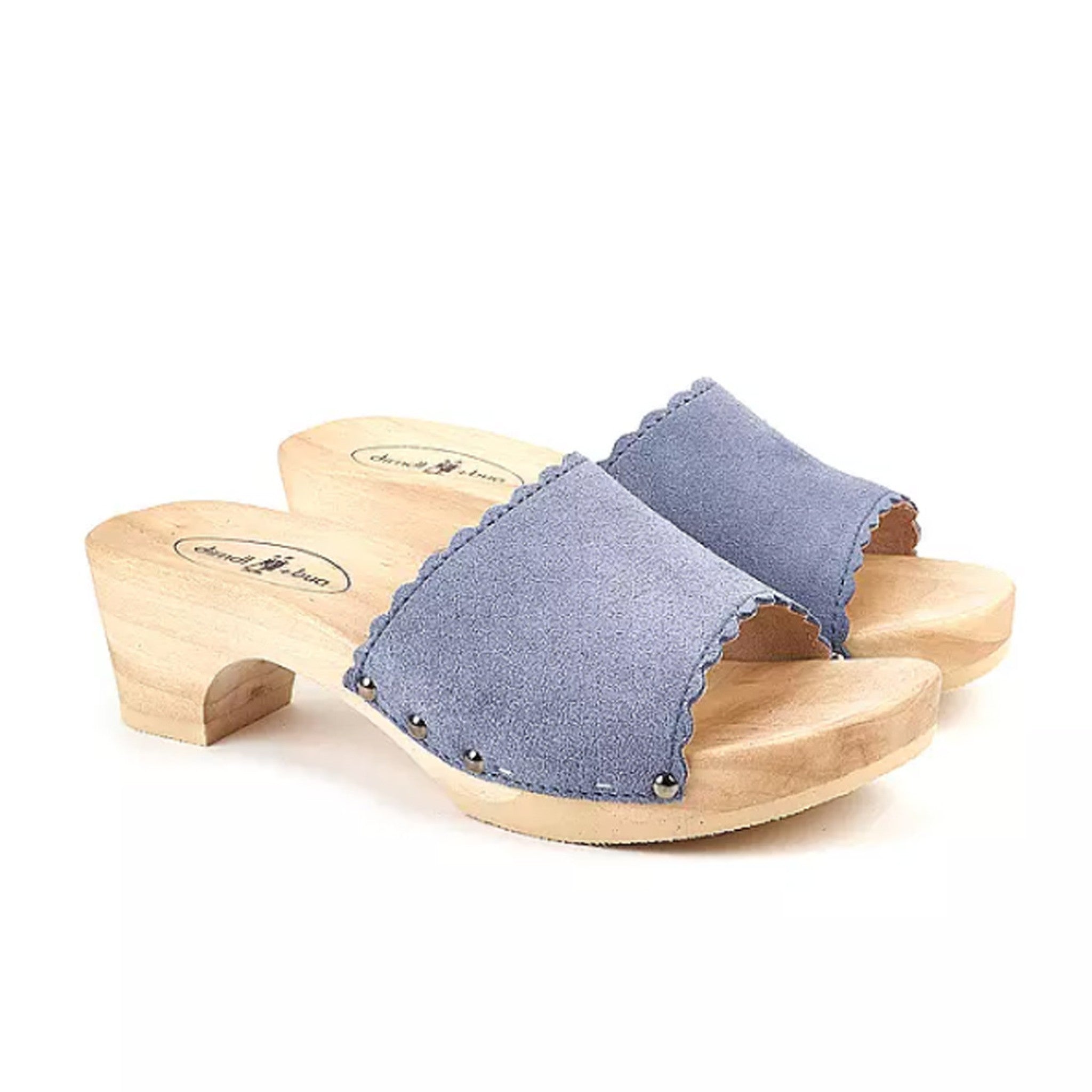 Damen Clogs Velour - 32/blue