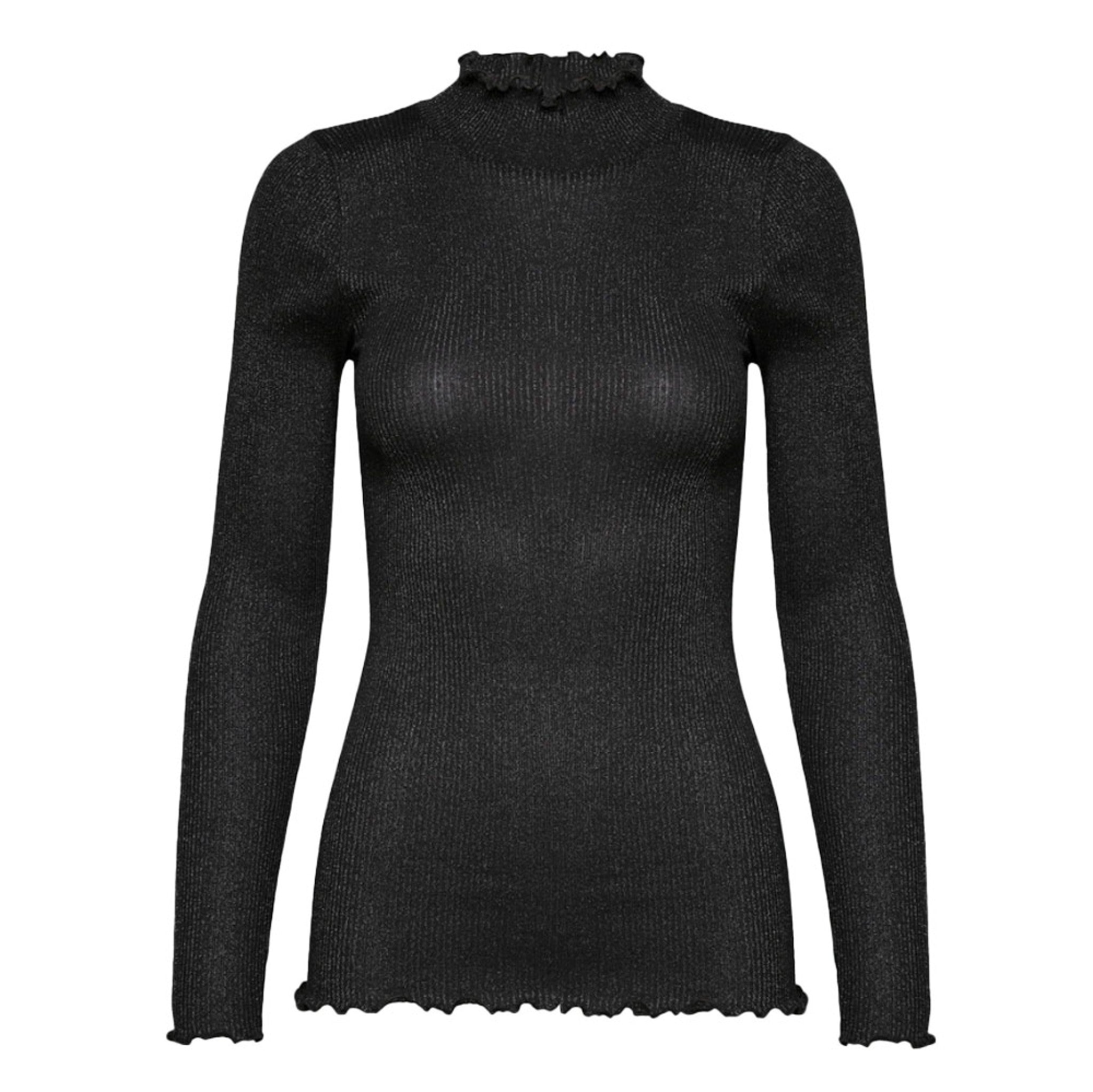 Glitzer-Rollkragenshirt BOSTON w/lyre - 010/black