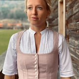 Dirndlbluse Kurzarm mit Biesen und Kr - 11/weiß