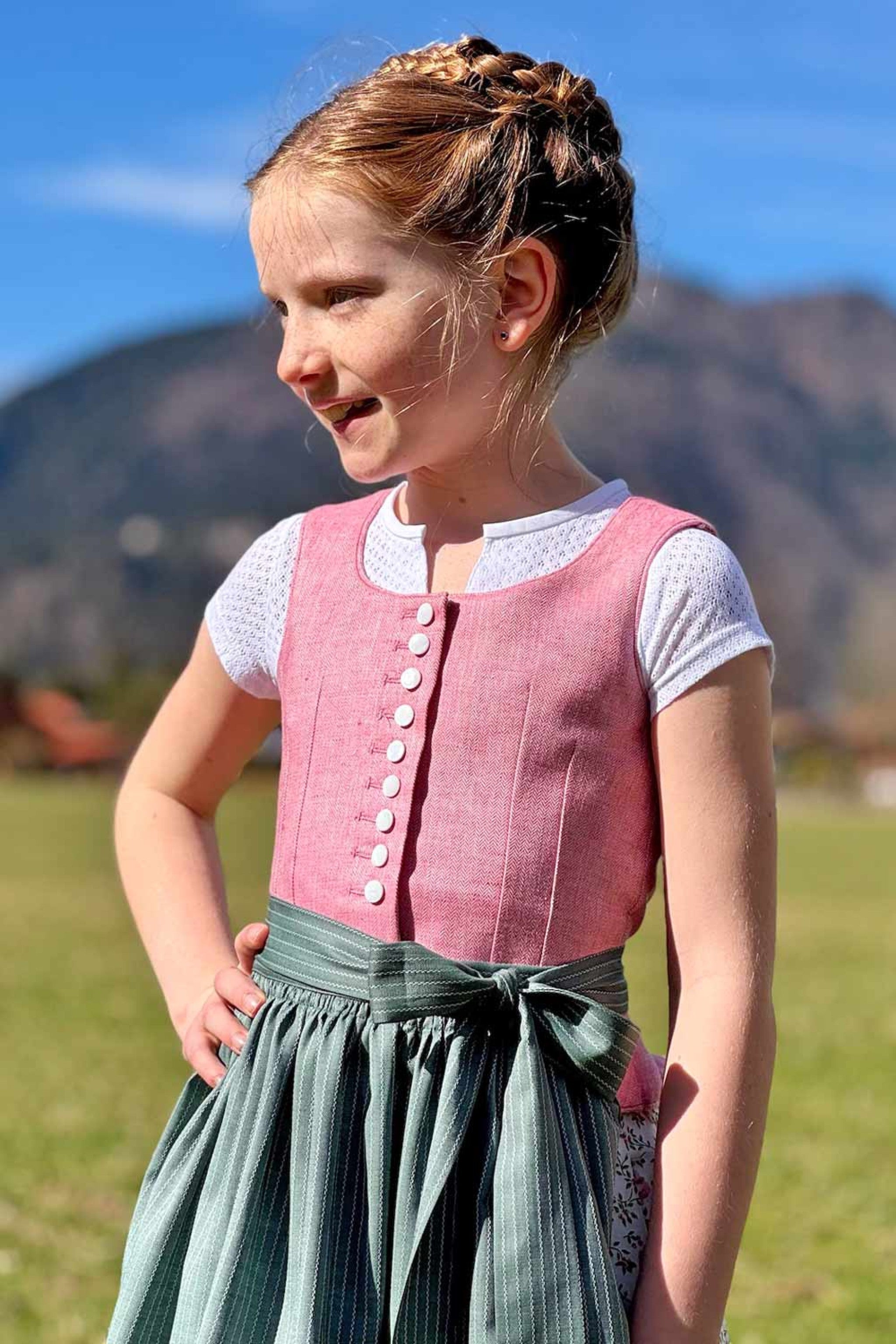 Wiesner Gwand | Kinder-Leinen-Spenzer - 317/rosé