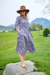 Blusenkleid mit Allover-Blumenprint