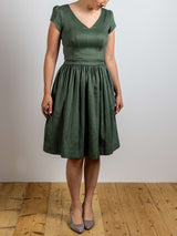 Kleid SARAH Fischgrat Leinen