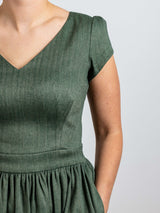 Kleid SARAH Fischgrat Leinen