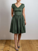 Kleid SARAH Fischgrat Leinen