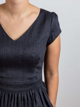Kleid SARAH Fischgrat Leinen