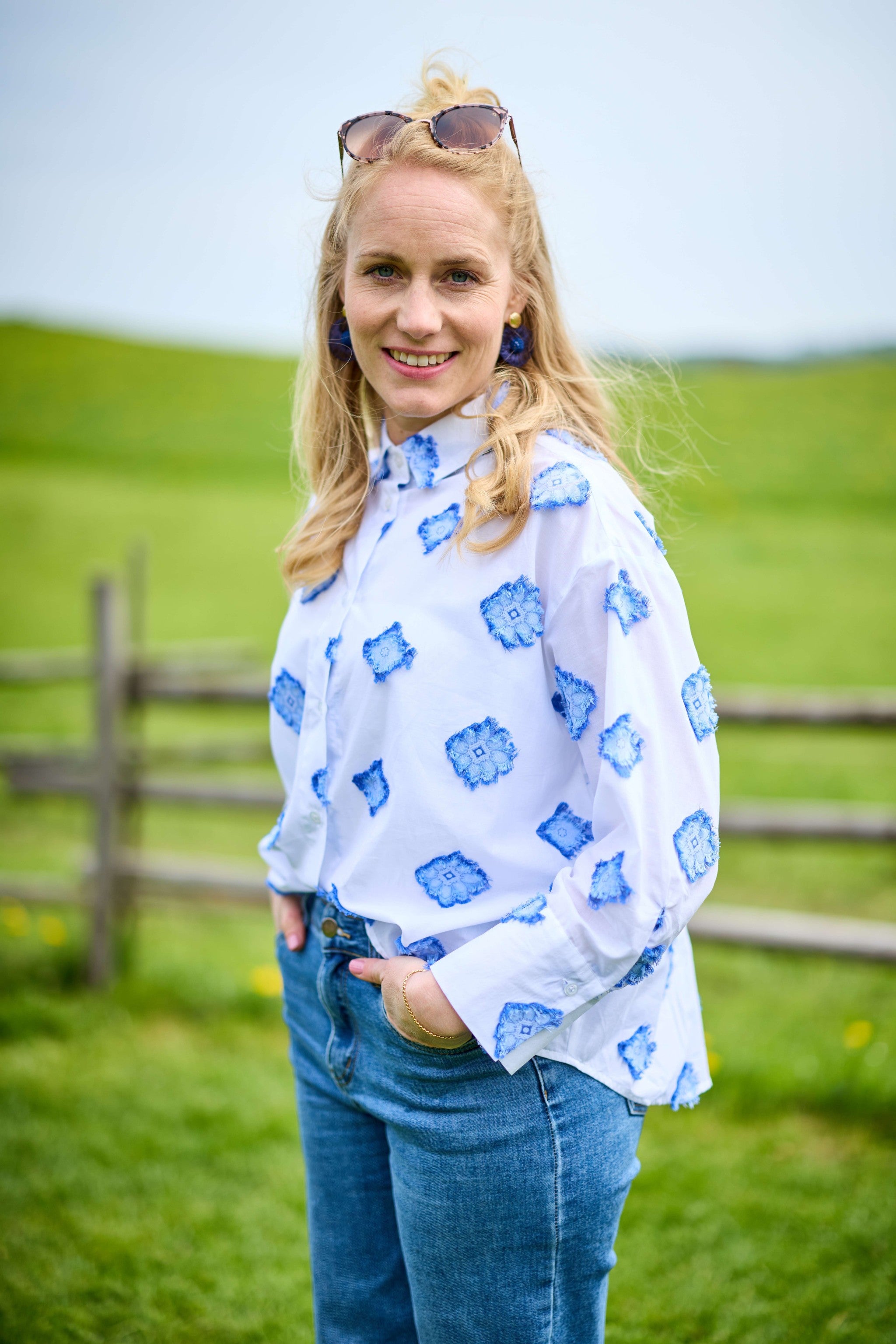 Bluse mit Blumenprints