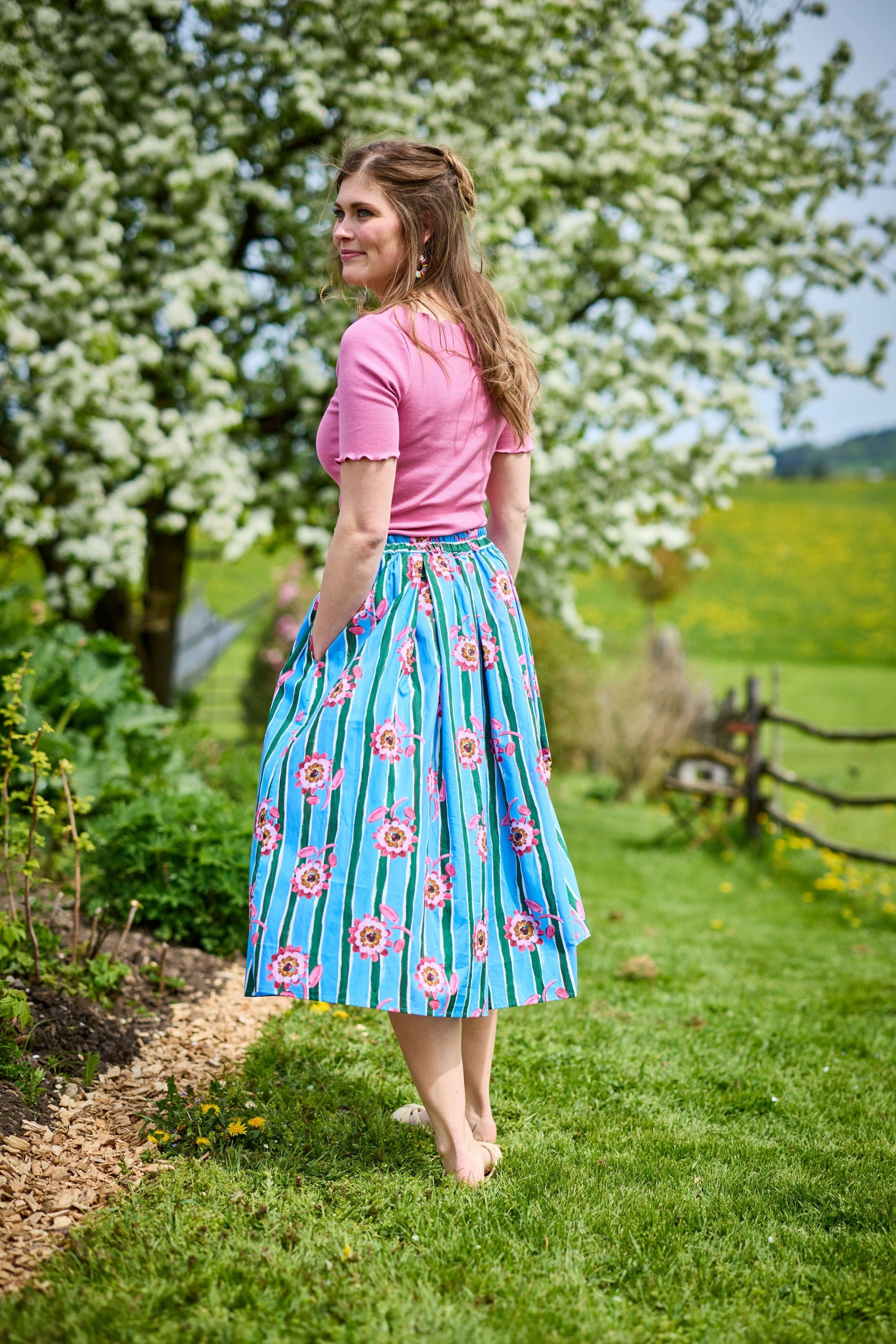 Rock (Blumen - Streifen)