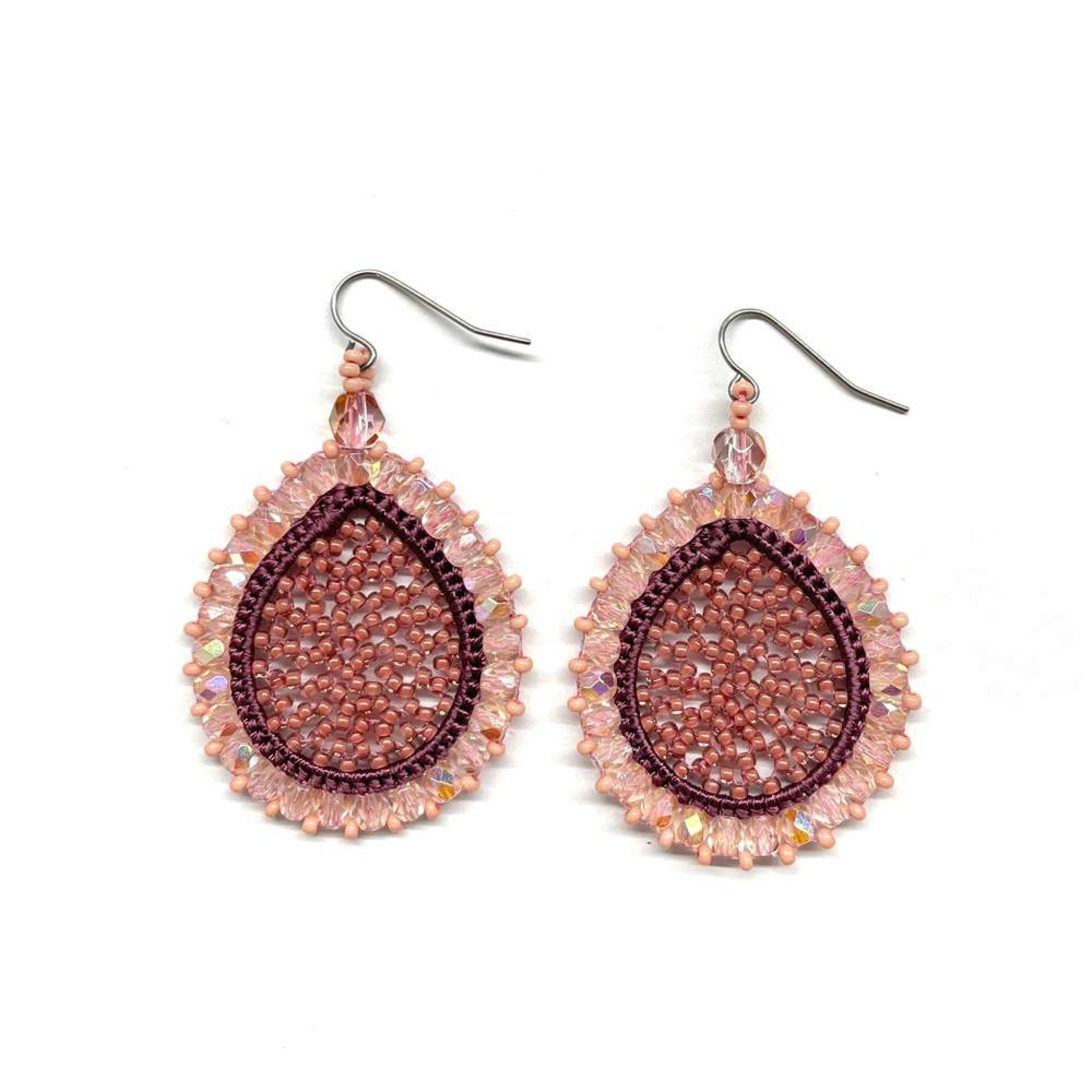 Earring LAGRIMAS DROP (Tropfen klein) - woodrose/w