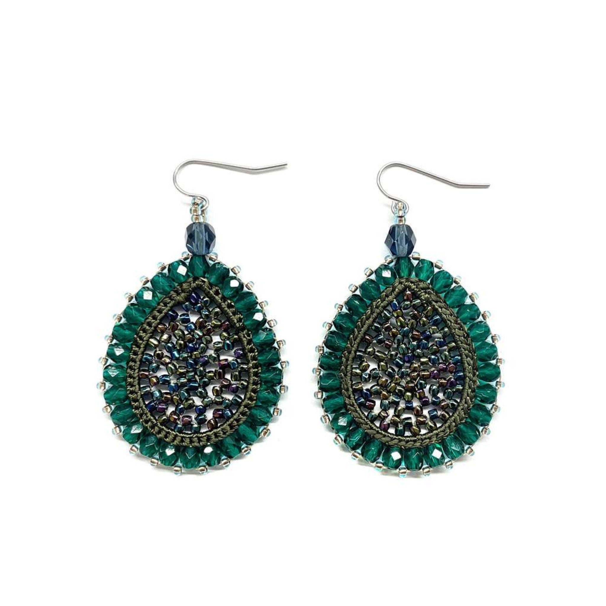 Earring LAGRIMAS DROP (Tropfen klein) - woodrose/w