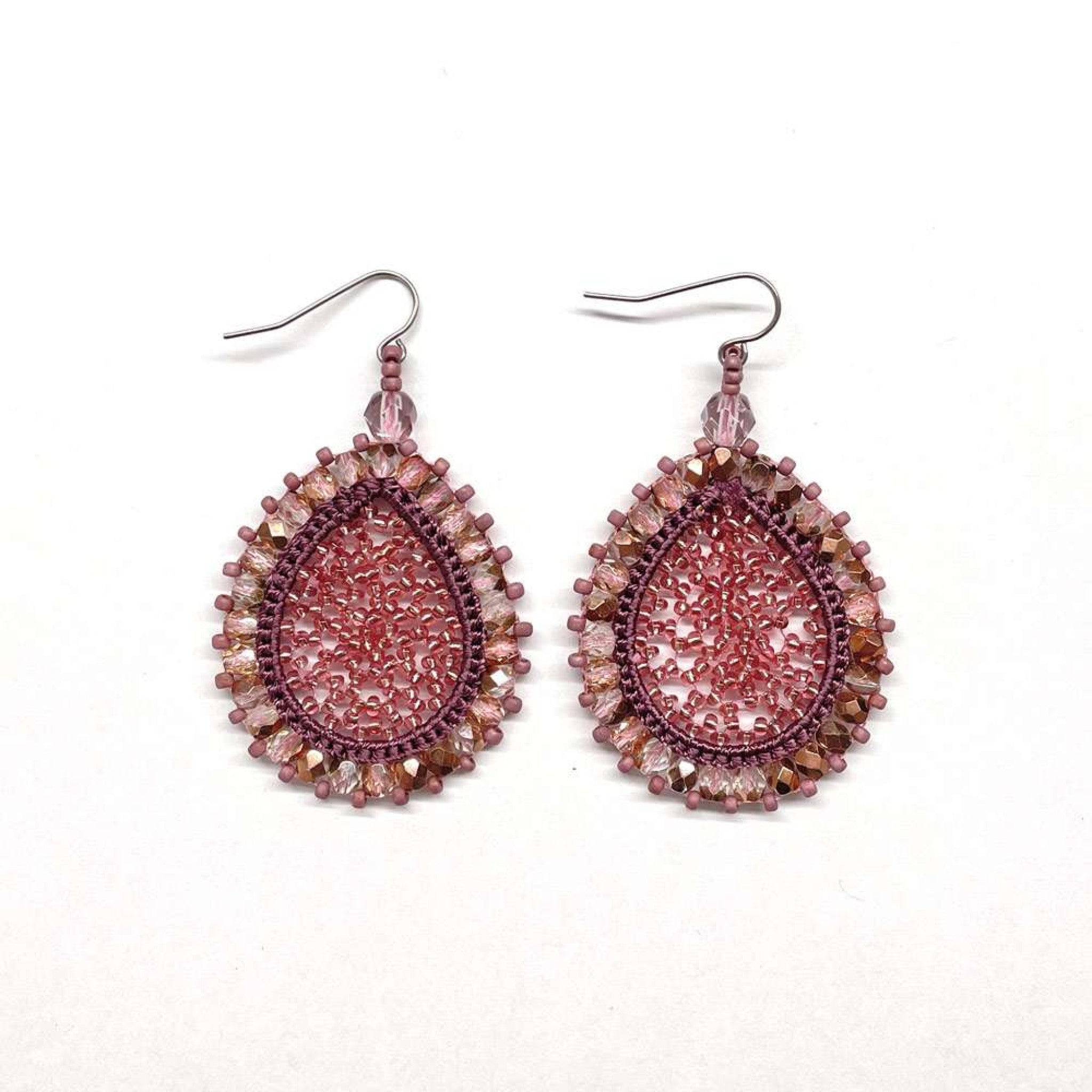 Earring LAGRIMAS DROP (Tropfen klein) - woodrose/w