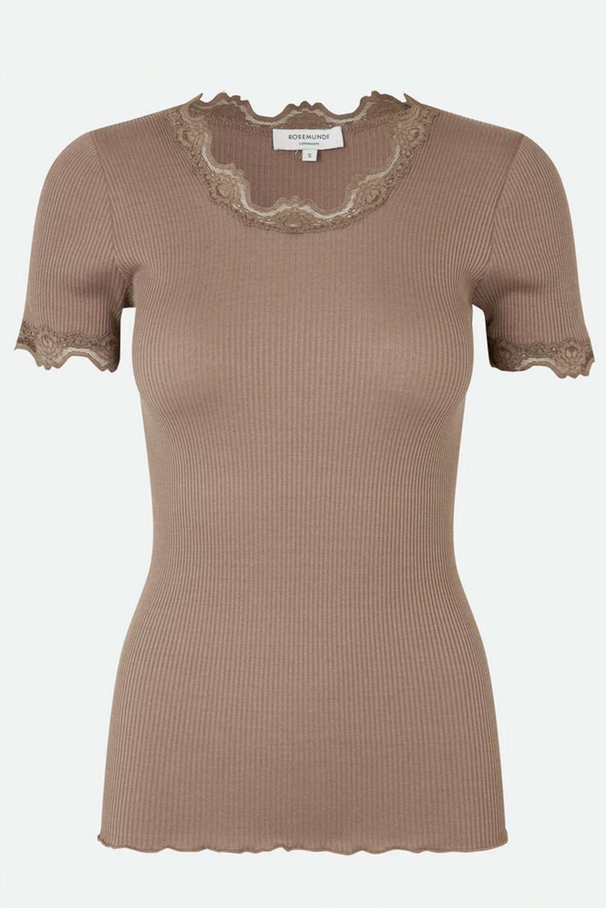 Kurzarm T-Shirt BABETTE - 830/dark sand