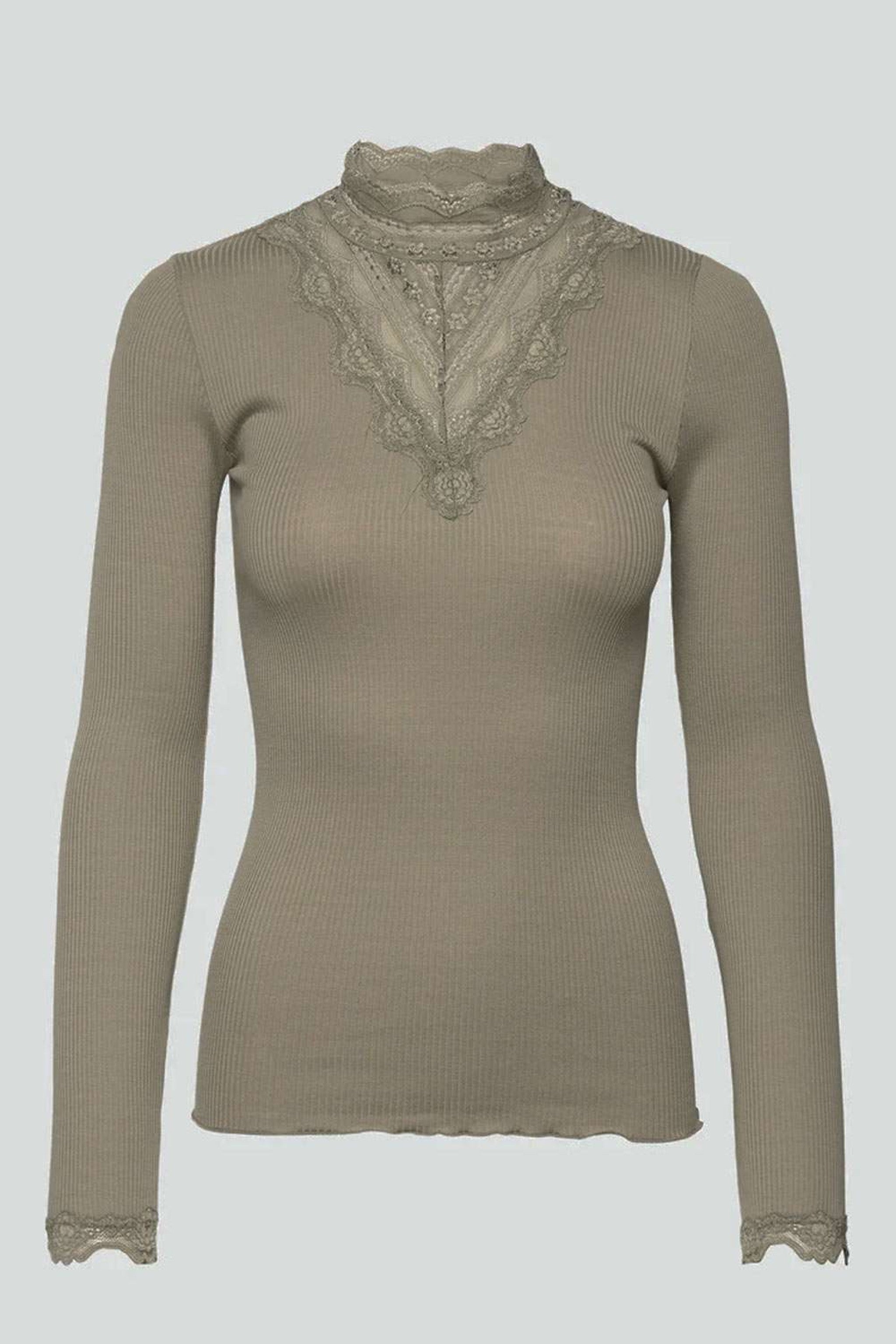 254 Rollkragenshirt BENITA mit Spitzen-Ausschnitt