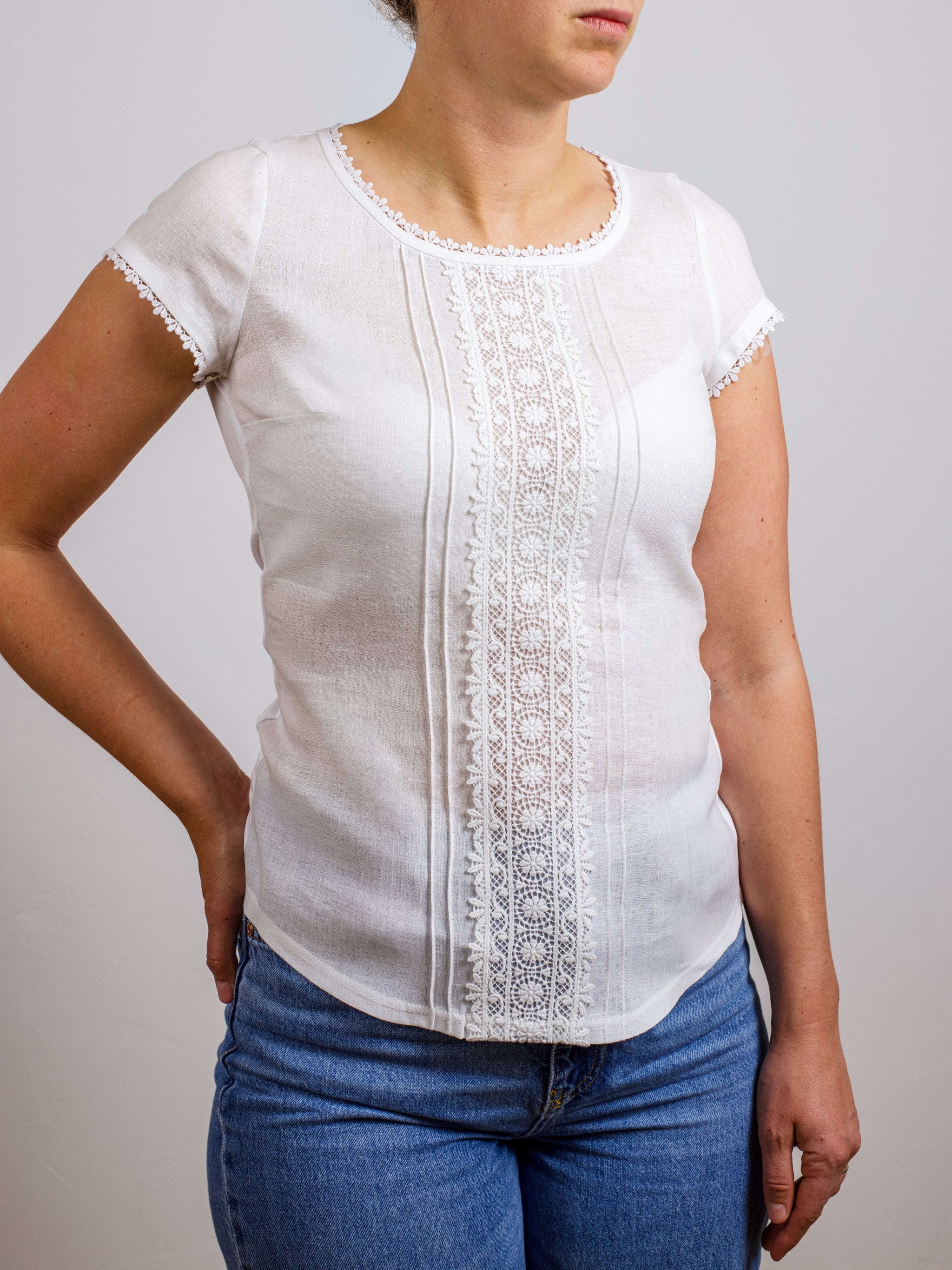Blusenshirt mit Rundhalsausschnitt