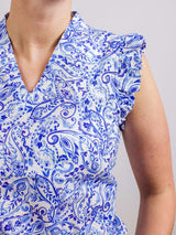Damenbluse mit V-Ausschnitt + Flügelarm