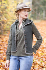 Damen-Kapuzenstrickweste mit Schlingsticheinfass