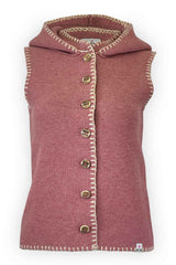 Damen-Kapuzenstrickweste mit Schlingsticheinfass