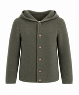 Ki-Strickjacke ANZING mit Kapuze - 55/oliv