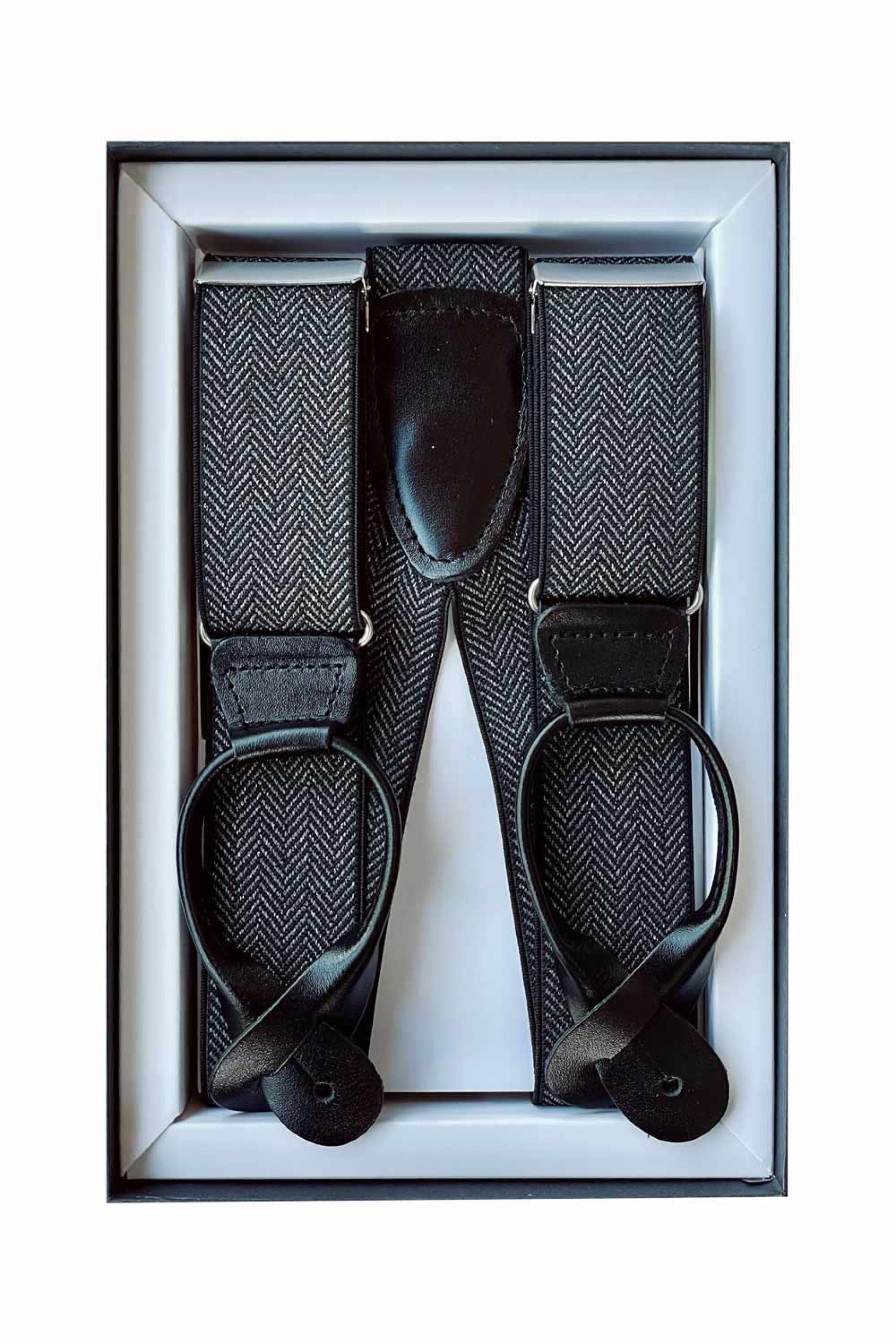 Hosenträger Stretch 36mm mit Rollzug - 07/Leder 01