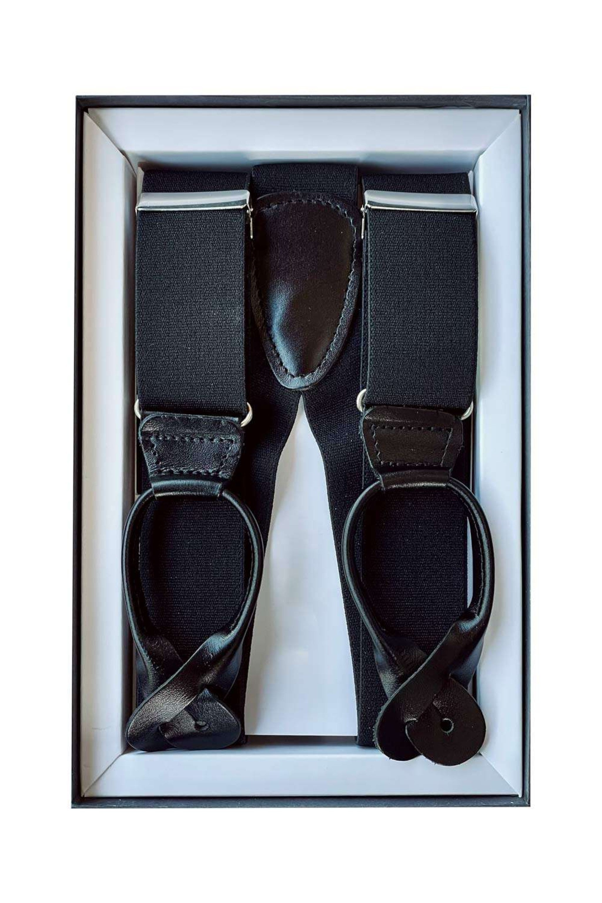 Hosenträger Stretch 36mm mit Rollzug - 01/Leder 01