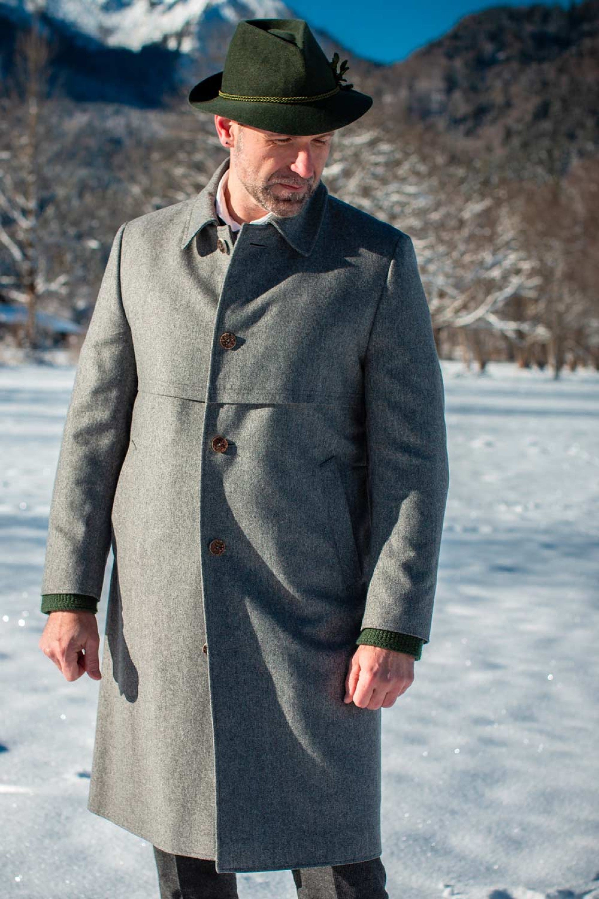 Wiesner Gwand | Herren-Lodenmantel - 01/grau