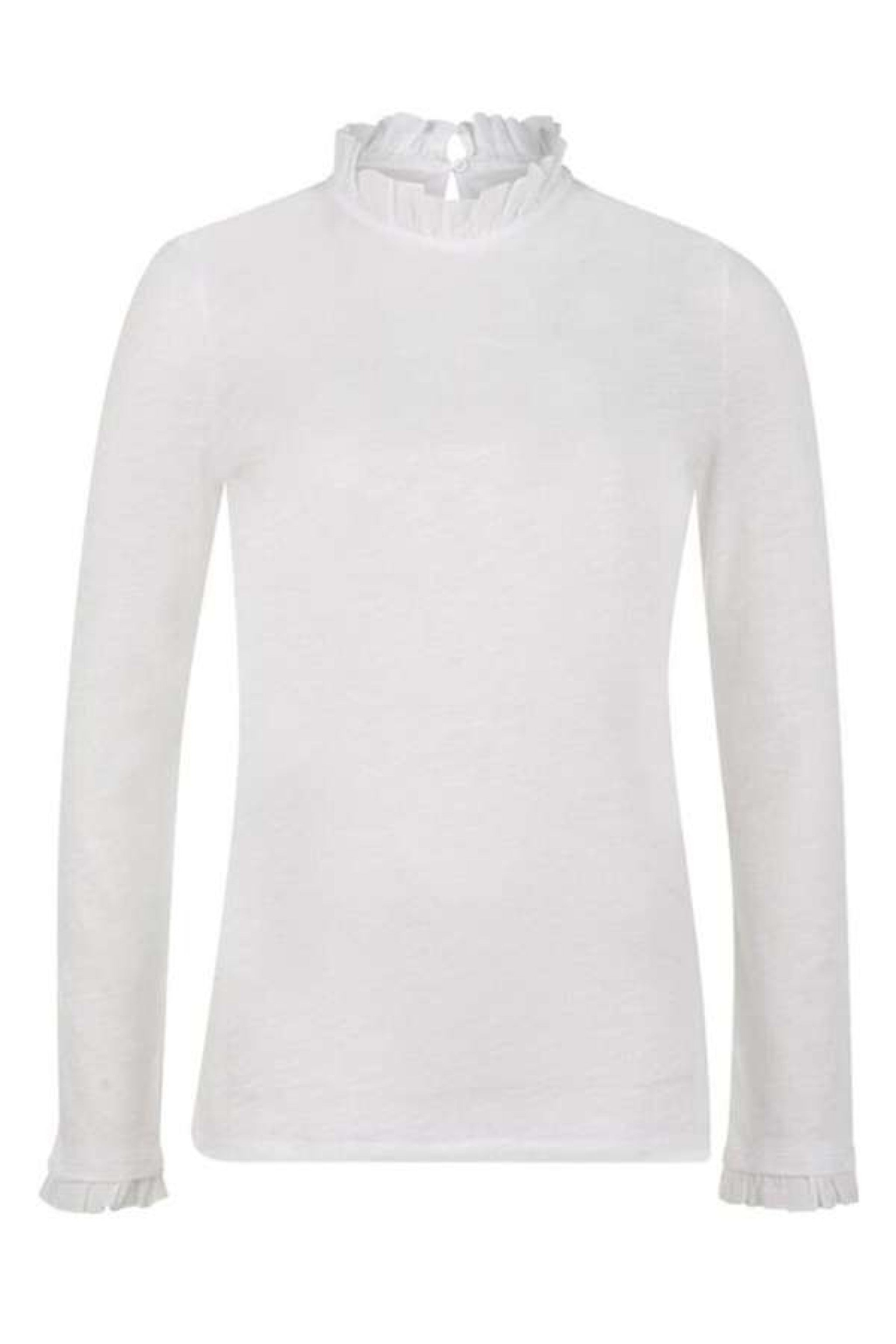 Damenshirt Basic mit Rüschenkragen