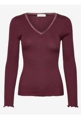 Langarmshirt BEATHA mit V-Ausschnitt