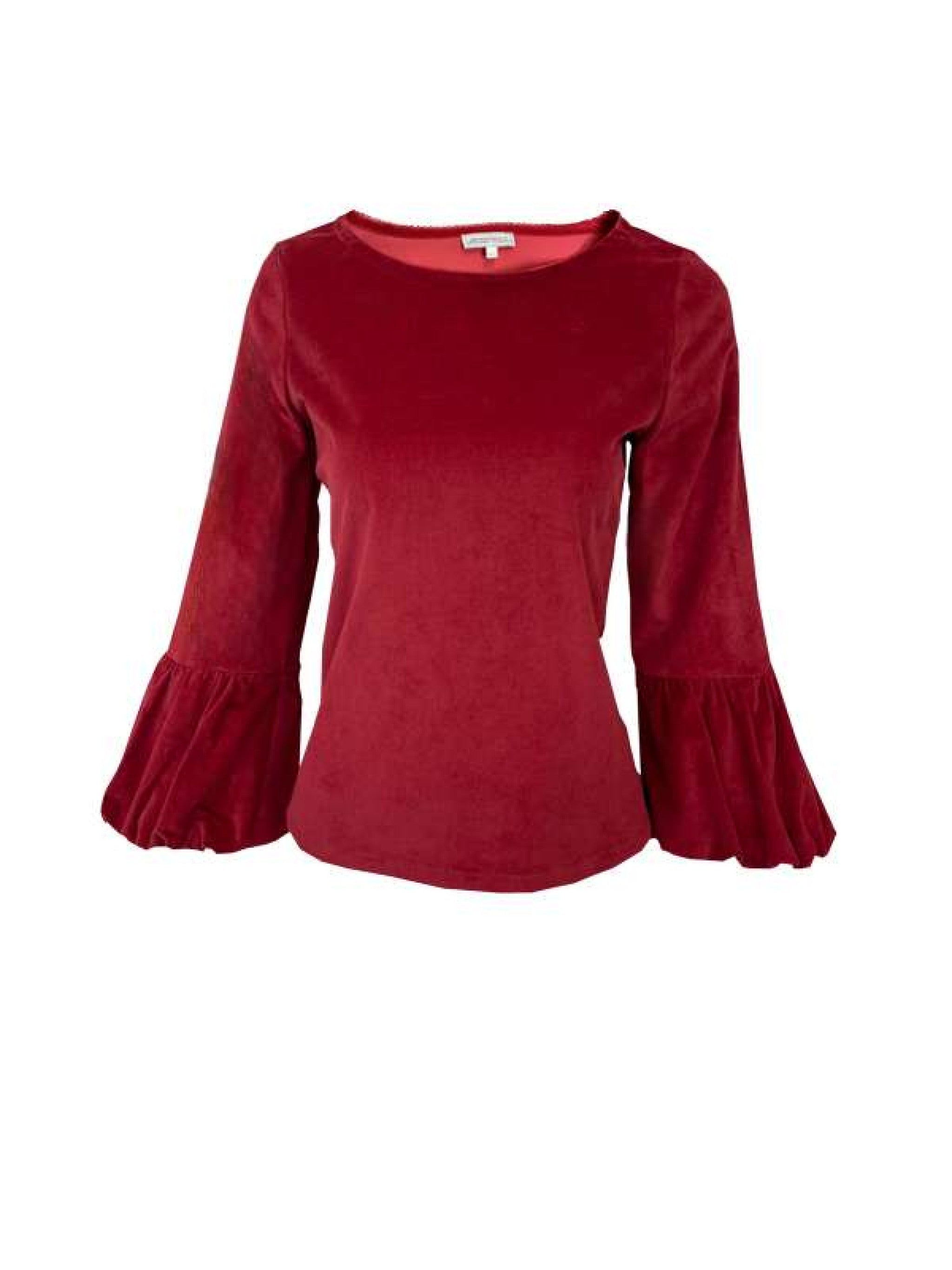 Cord Bluse mit Ballonärmel