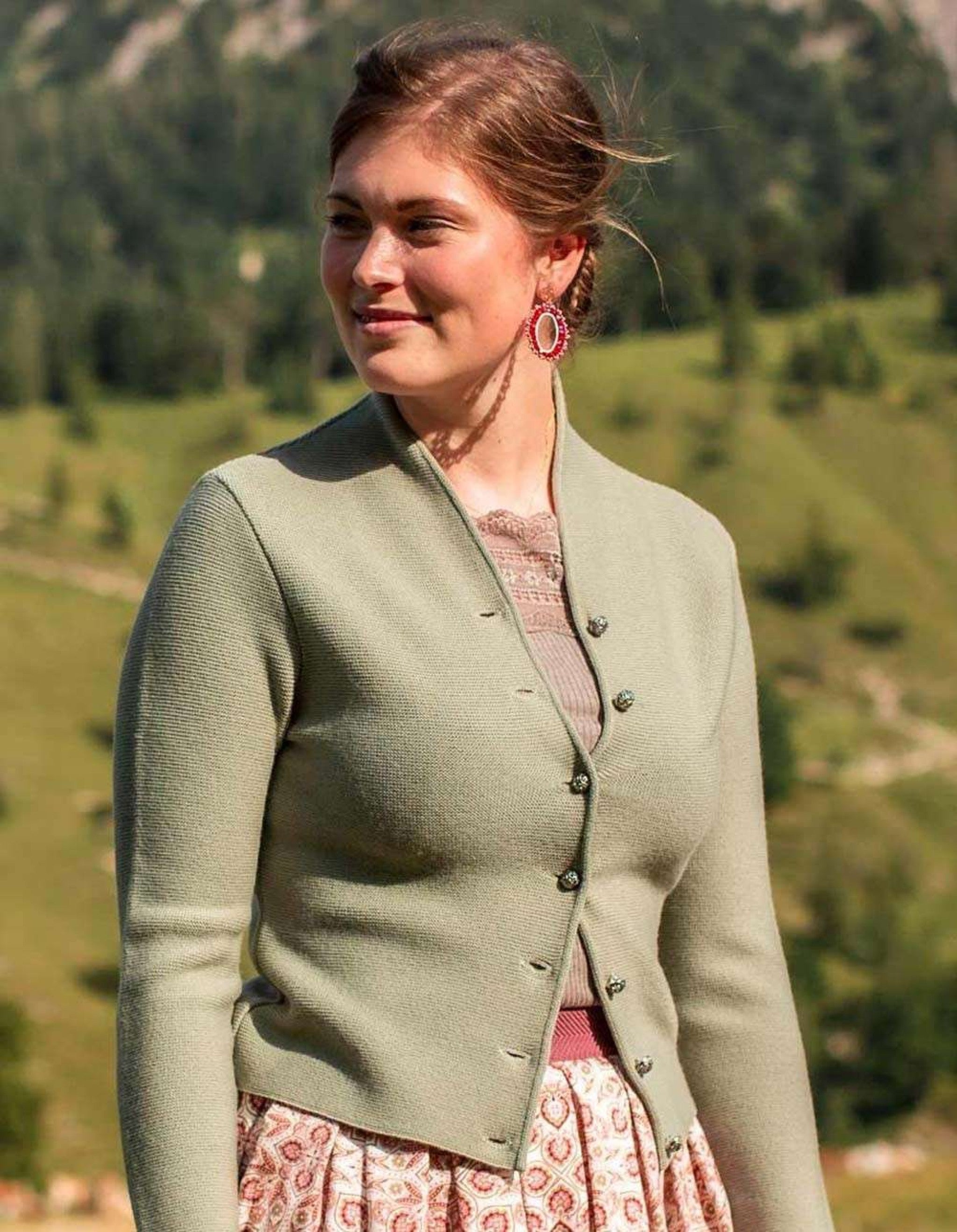 Strickjacke ANNA UNI Kelchkragen
