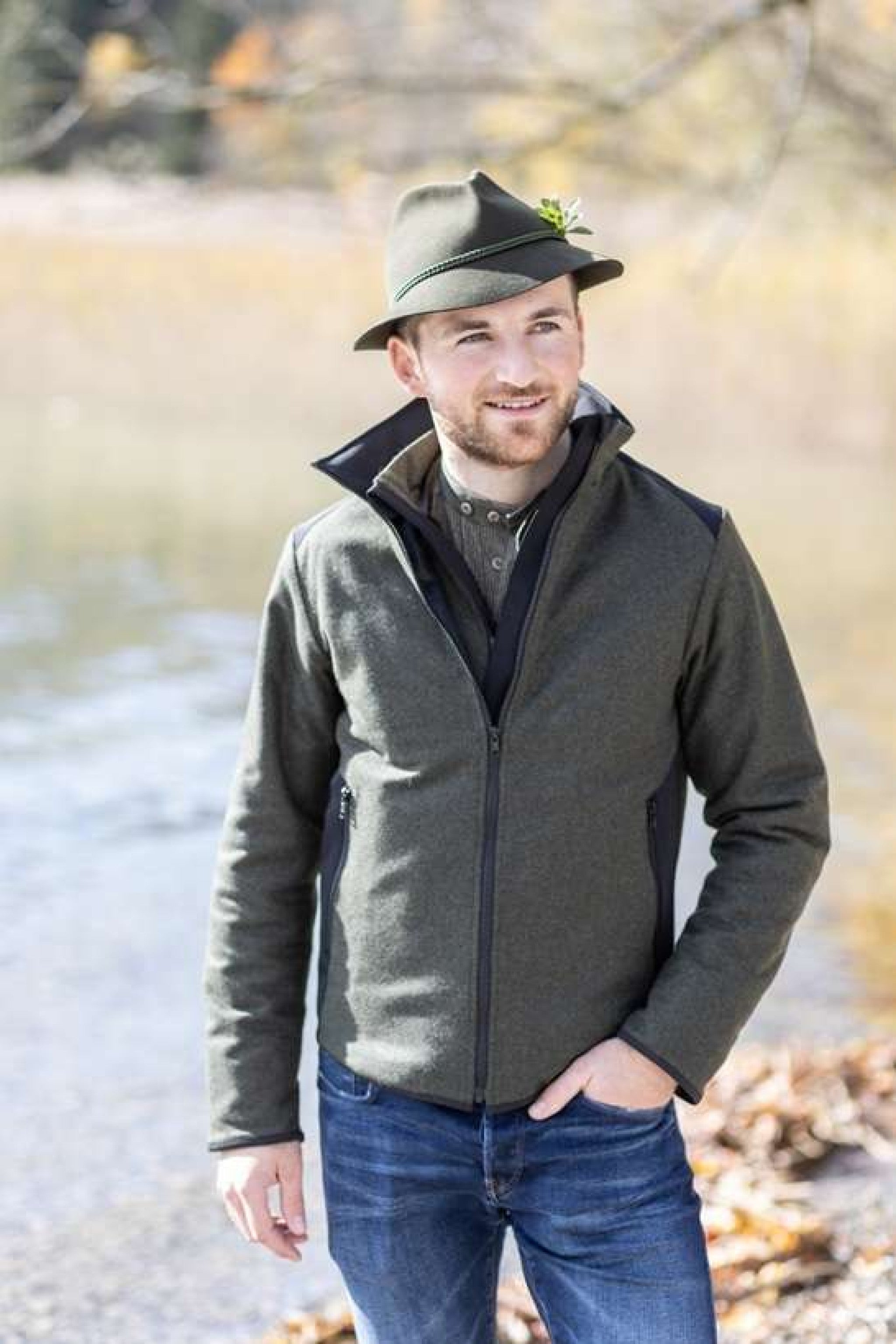 Wiesner Gwand | Loden-Jacke HIAS mit Wattierung schwarzoliv