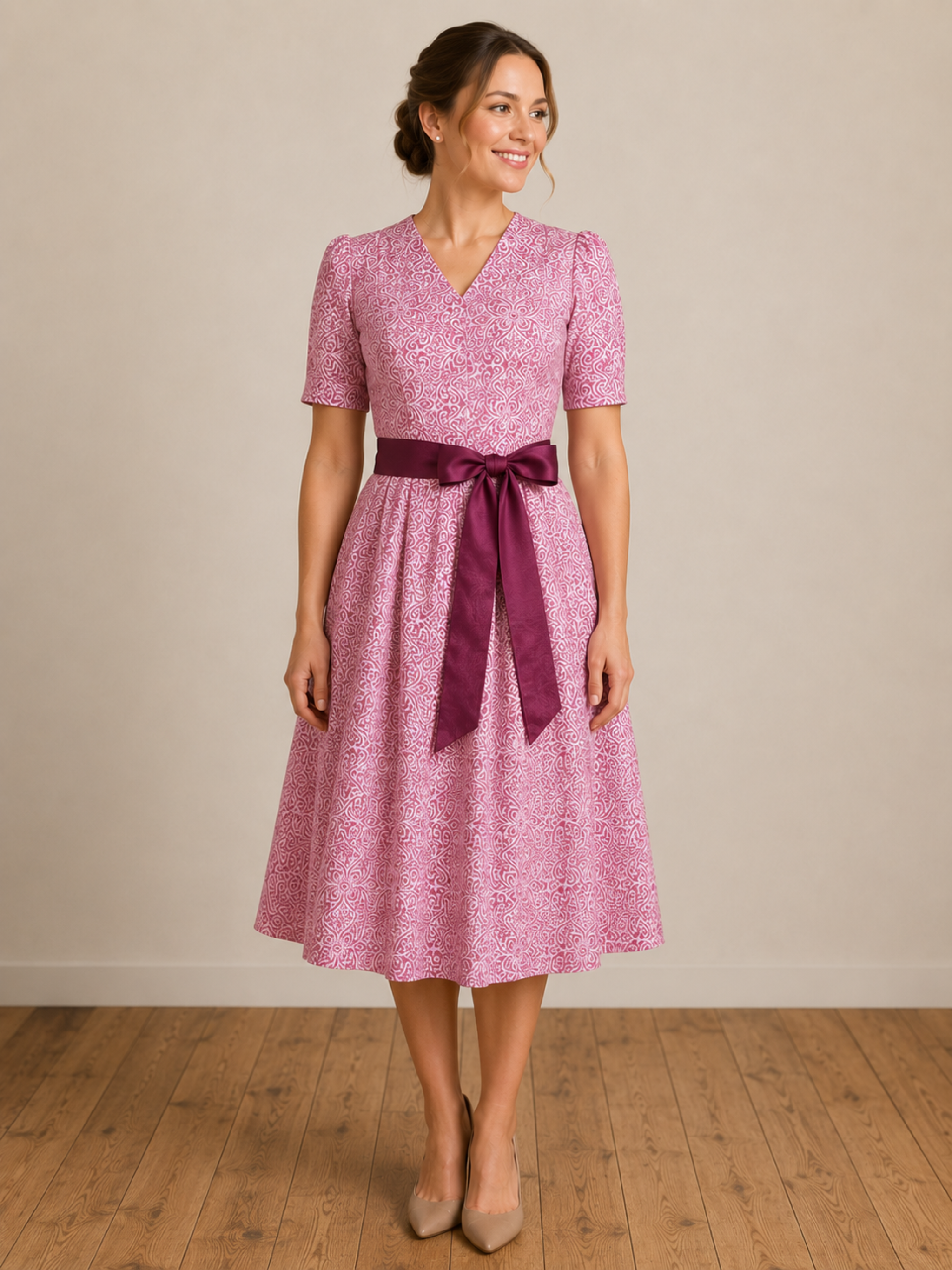 Wickelkleid mit Allover-Print
