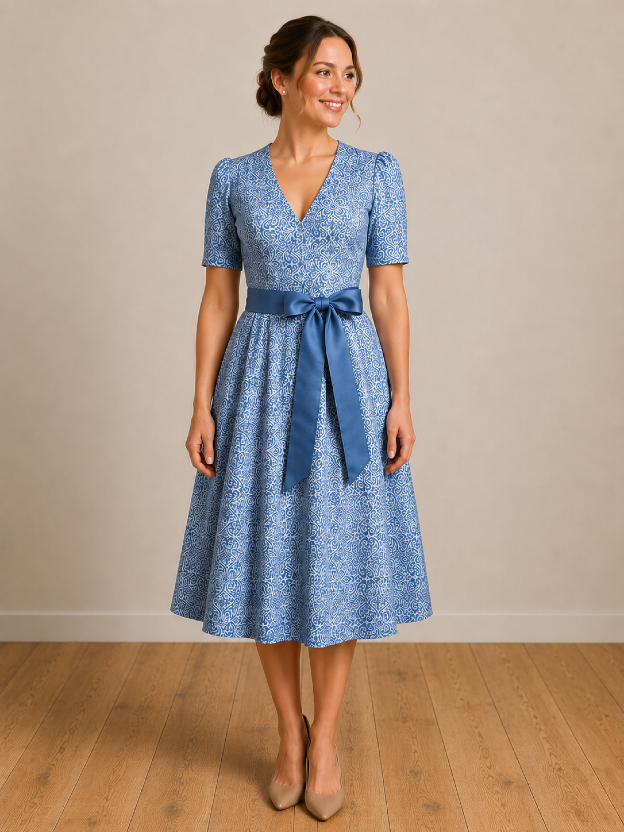 Wickelkleid mit Allover-Print