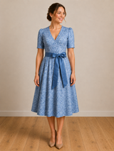 Wickelkleid mit Allover-Print