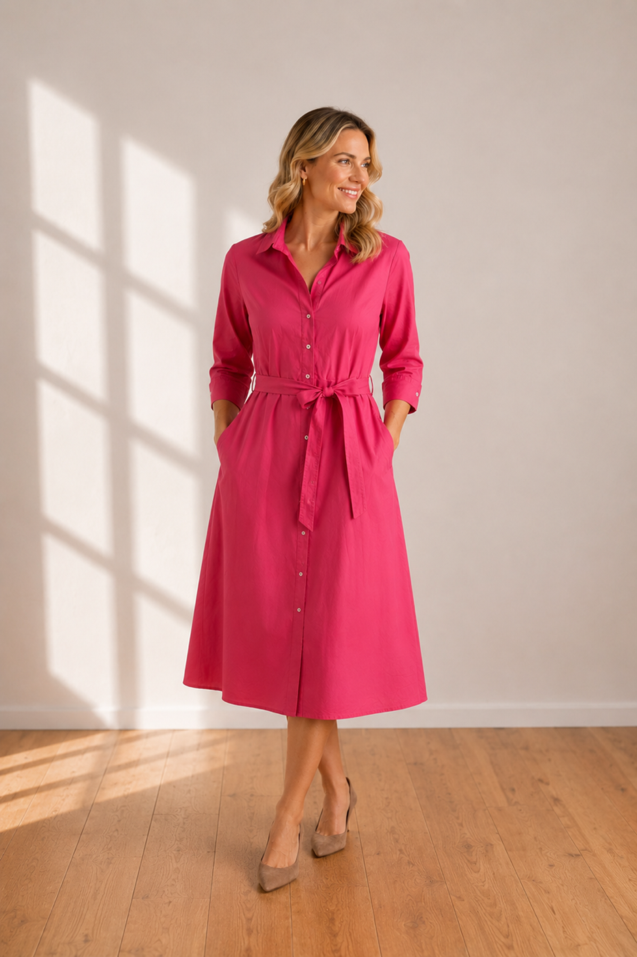 Blusenkleid - pink/pink
